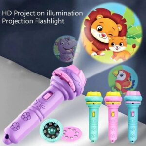 Baby Projector Torch 3 Cards Cartoon Projection Flashlight Children Early Education Toy